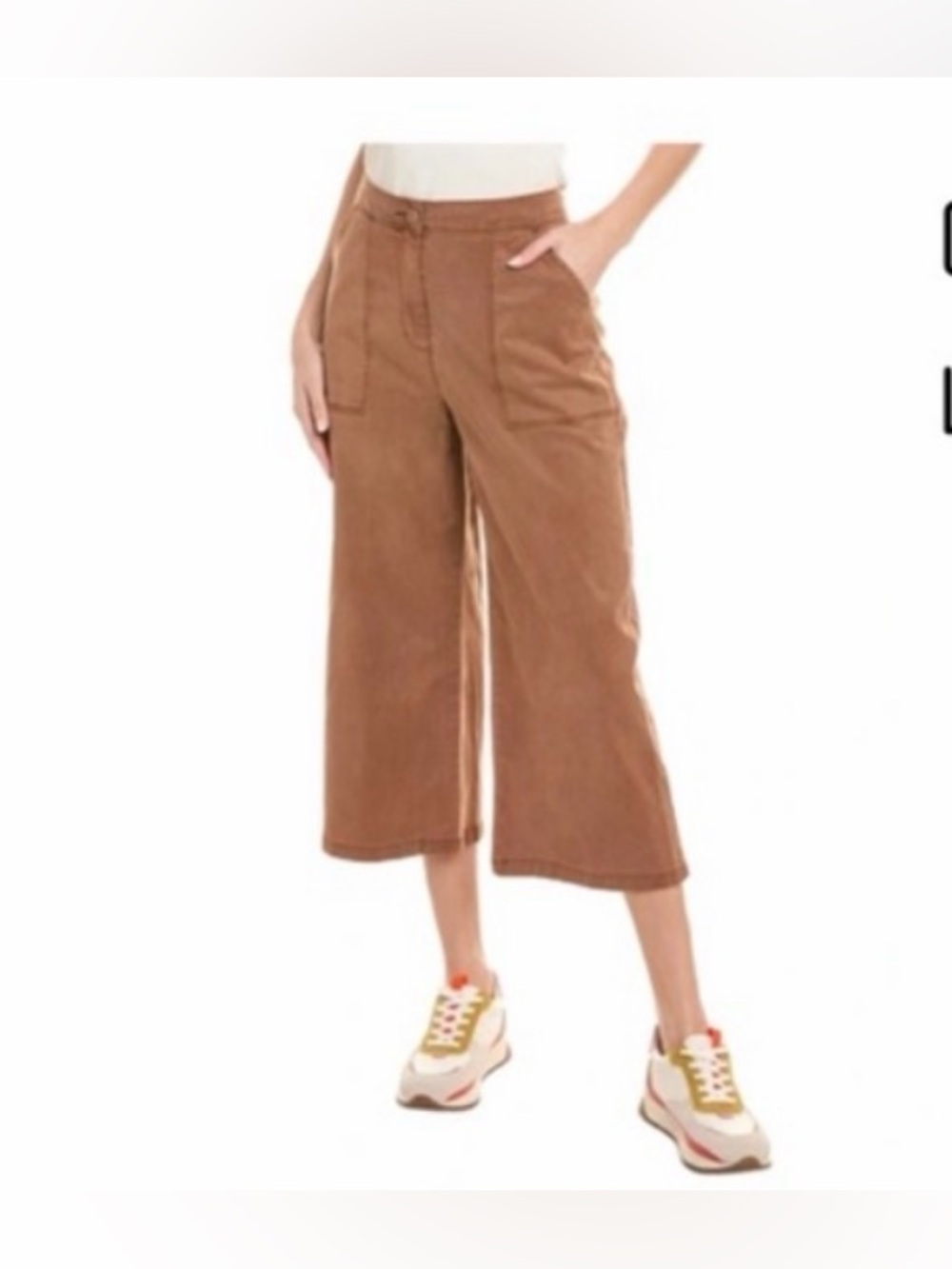 Splendid Women’s Margaret Cropped Wide-Leg Pants in Brown EUC L